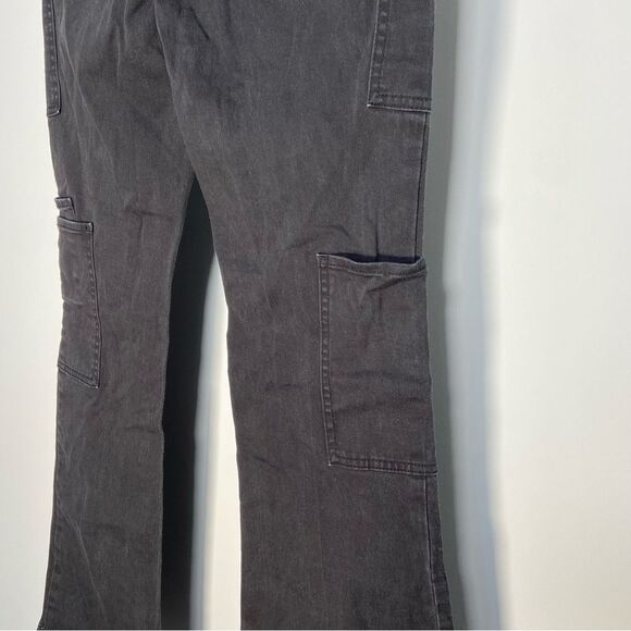 Vintage Tommy Flare Jeans Black Y2K Low Rise Denim Festival Emo Western Cargo 5 - Picture 13 of 15